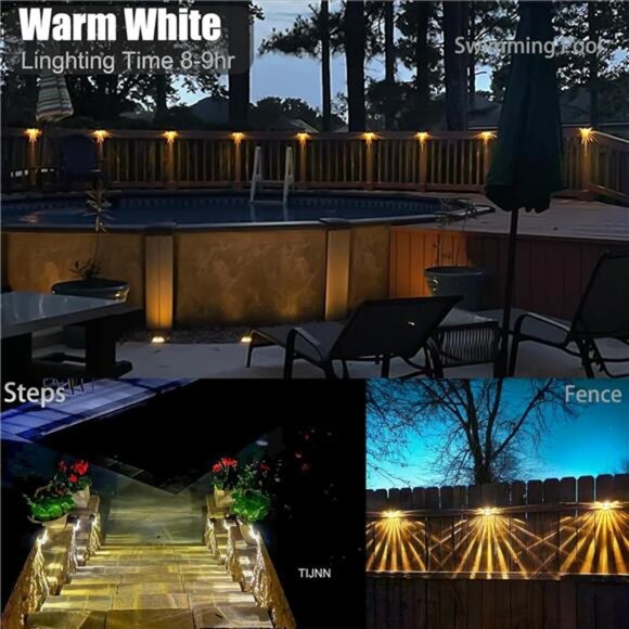 Solar Deck Lighting Backyard Deck Decor Step Lights Garden Post Fence - 6 Pack - Picture 2 of 7